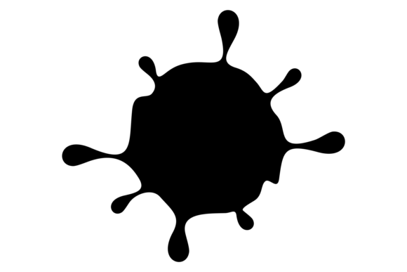 Artistic Ink Splash: Decorative Black Paint Drop for Creative Projects