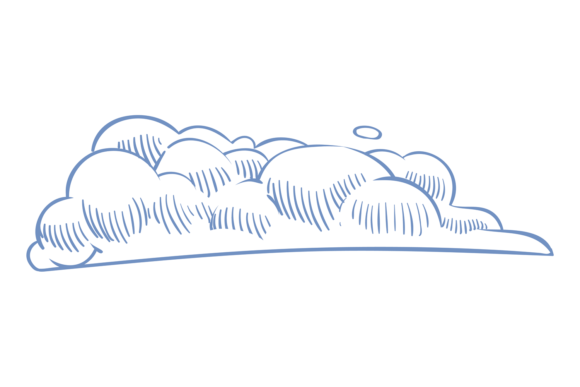 Cloud Shape Blue Ink Sketch: A Unique Approach to Decorative Art Design