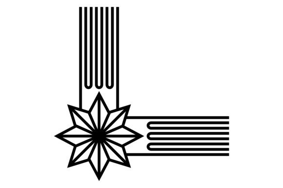 Decorative Corner: Geometric Star Element for Modern Design