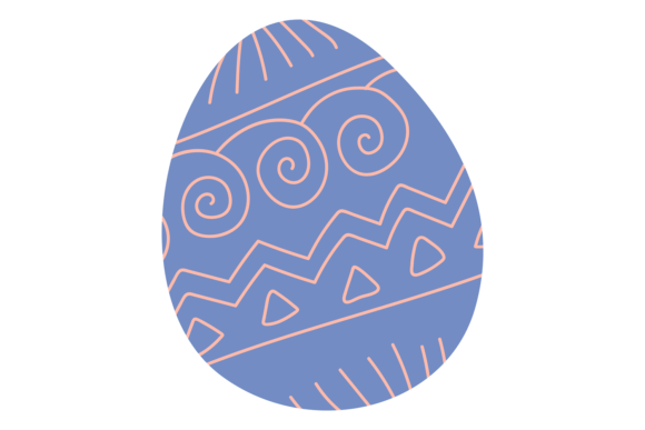 Decorative Egg with Blue Pattern: A Cute Easter Symbol for Creative Projects