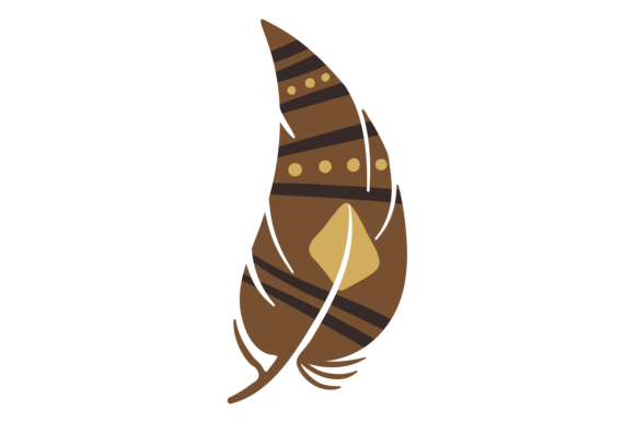 Decorative Feather with Ethnic Ornament