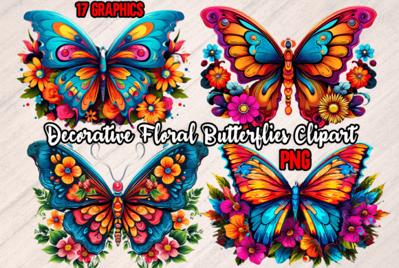 Decorative Floral Butterflies Clipart: A Strategic Design Element for Creative Projects