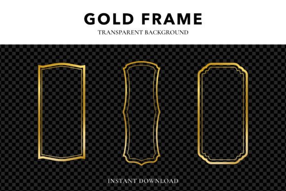 Decorative Gold Frames Clipart for Professional Design Projects
