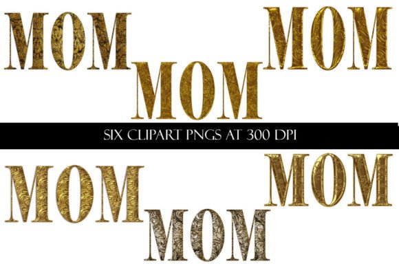 Decorative Gold Mom Clipart: Elevating Designs with Elegance and Versatility