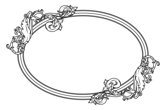 Decorative Oval Frame with Vintage Filigree: A Strategic Design Element for Branding and Creativity