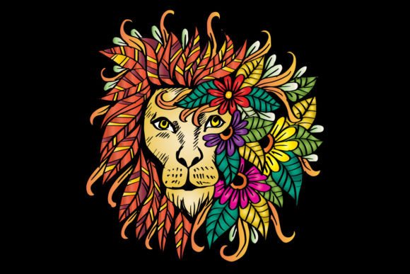 Doodle Hand Draw of Lion Head Decorative: A Creative Asset for Diverse Projects