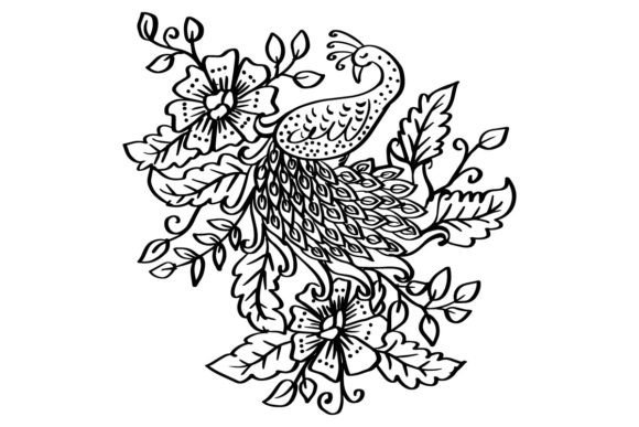 Drawing Decorative Beautiful Peacock: A Versatile Artistic Element for Creative Projects