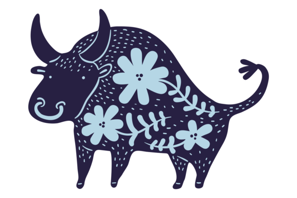 Floral Patterned Bull Decorative Silhouette: A Unique Blend of Art and Symbolism