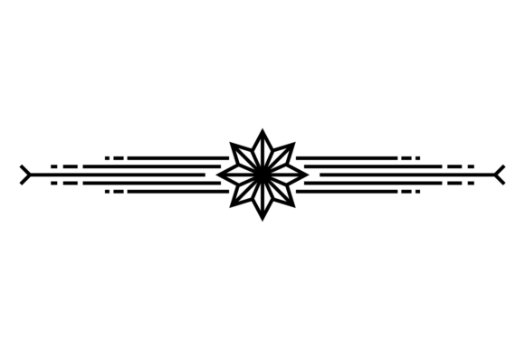 Geometric Decorative Divider: Vintage Black Line Border and Its Design Applications