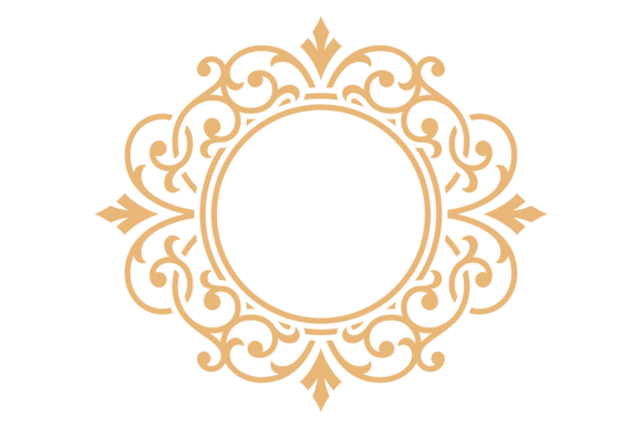 Golden Filigree Circle: A Decorative Round Element for Design and Creativity