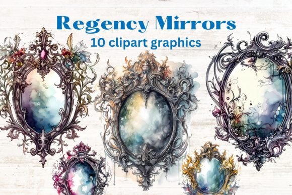 Regency Decorative Mirrors Clipart: A Timeless Addition to Creative Projects