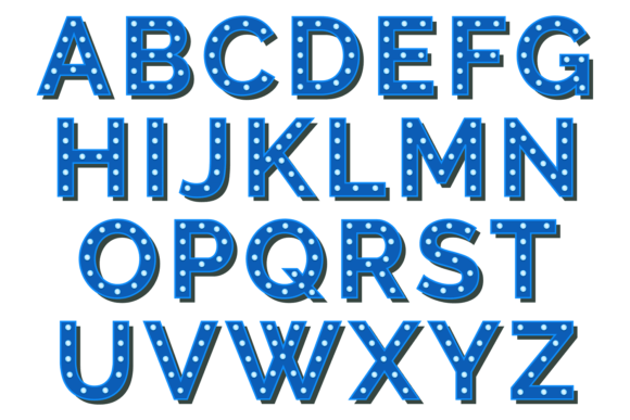 Retro Bulb Lamp Alphabet: Decorative Blu for Strategic Design and Branding