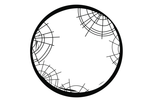 Round Web Frame. Cobweb Black Decorative: A Versatile Design Element for Creative and Professional Projects