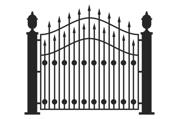 Vintage Gate Decorative Ornate Iron Black Fence