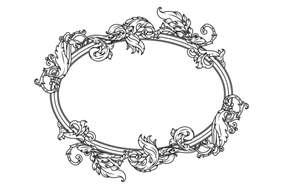 Vintage Round Frame with Decorative Filigree: A Timeless Design Element