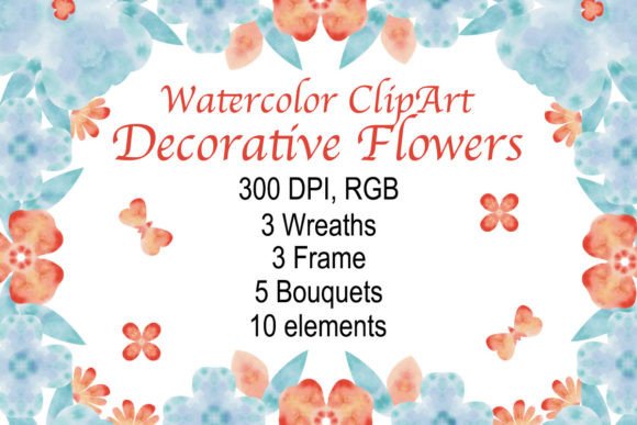 Watercolor ClipArt Decorative Flowers: A Versatile and Artistic Digital Resource
