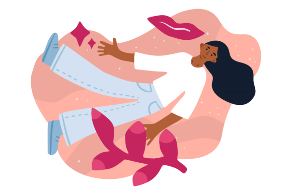 Woman Floating in Space: Aesthetic Imagery and Design Applications